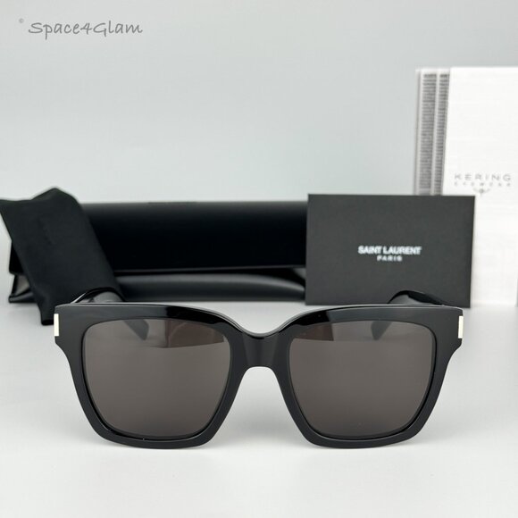 NEW Saint Laurent New Wave SL507 001 Black Grey Square Unisex Sunglasses SL 507 - Picture 3 of 11